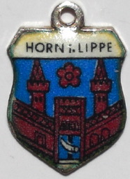 (image for) HORN LIPPE, Germany - Vintage Silver Enamel Travel Shield Charm